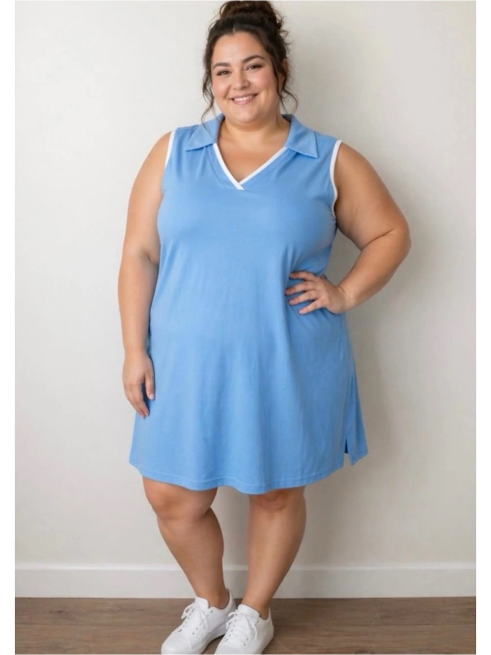 NWT T by Talbots Sleeveless Activewear Polo Dress UPF